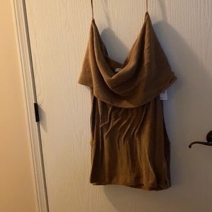 Buckle off the shoulder sweater